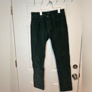 J. Crew Deep Green Slim Fit Corduroy Pants in Size 32x34